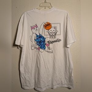 Ripndip White Cat Graphic T-Shirt Size Xl Pre-owned